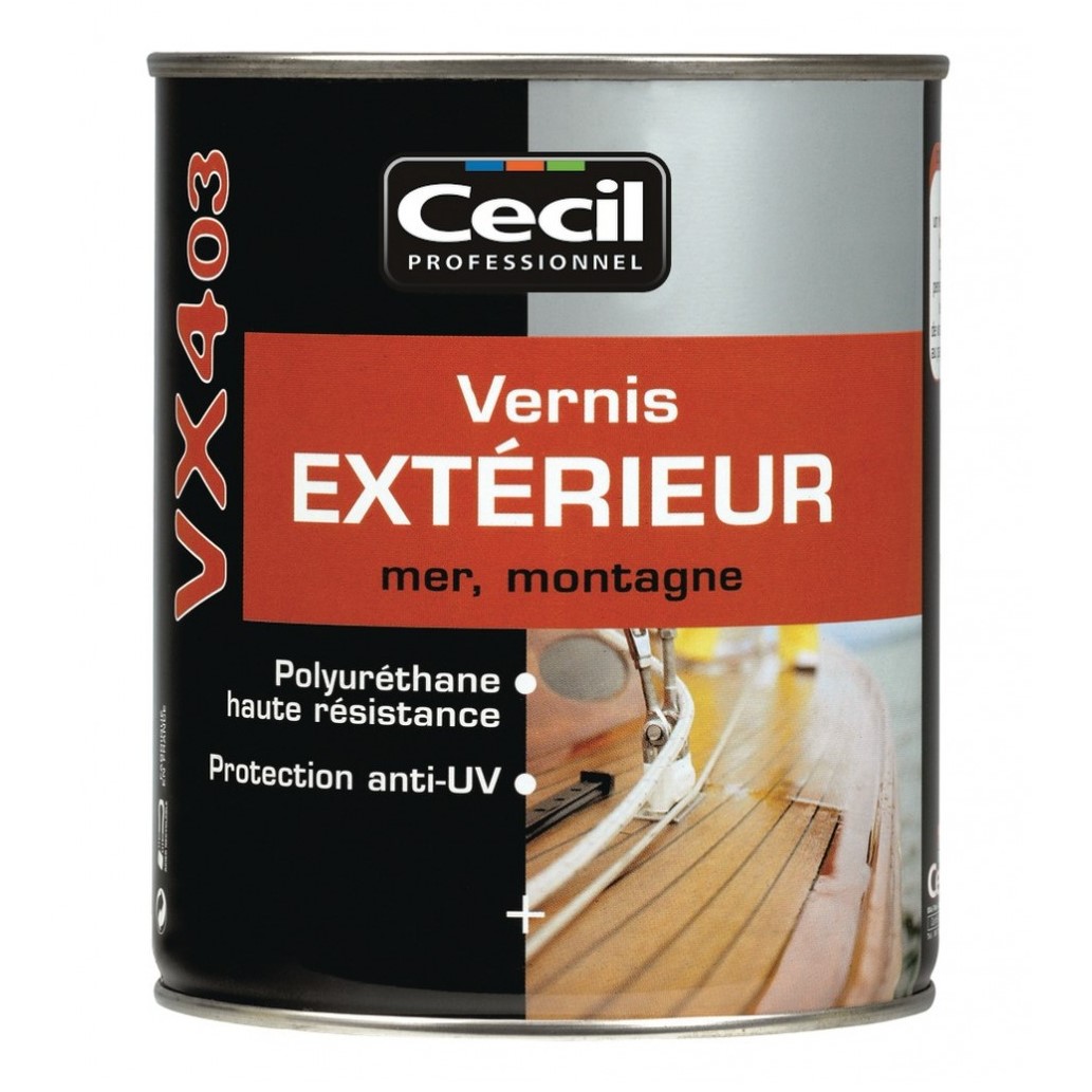 CECIL - Vernis brillant bois extérieur VX403 spécial mer et montagne - 1L