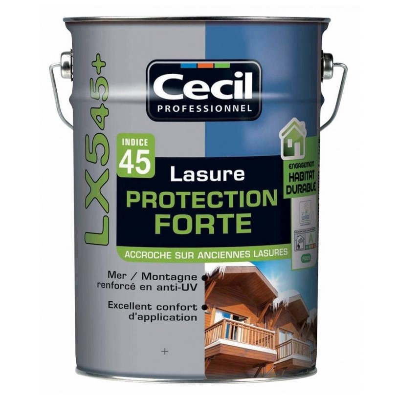 CECIL - Lasure protection forte LX545+ bois - incolore - 5L