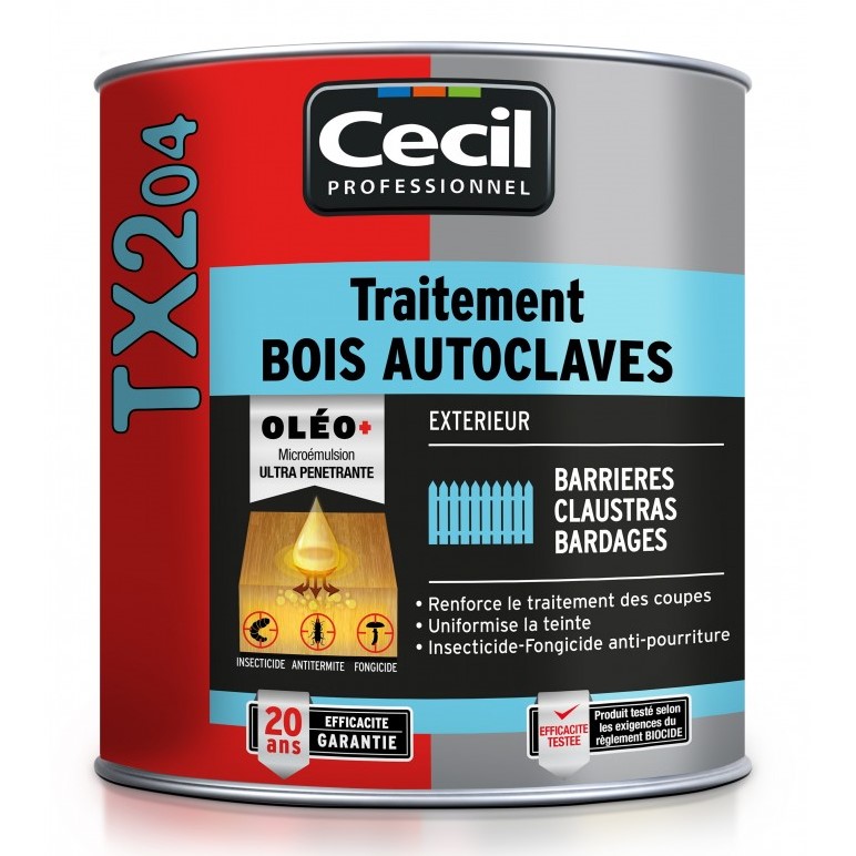 CECIL - Traitement bois autoclavés TX204 - vert - 1L