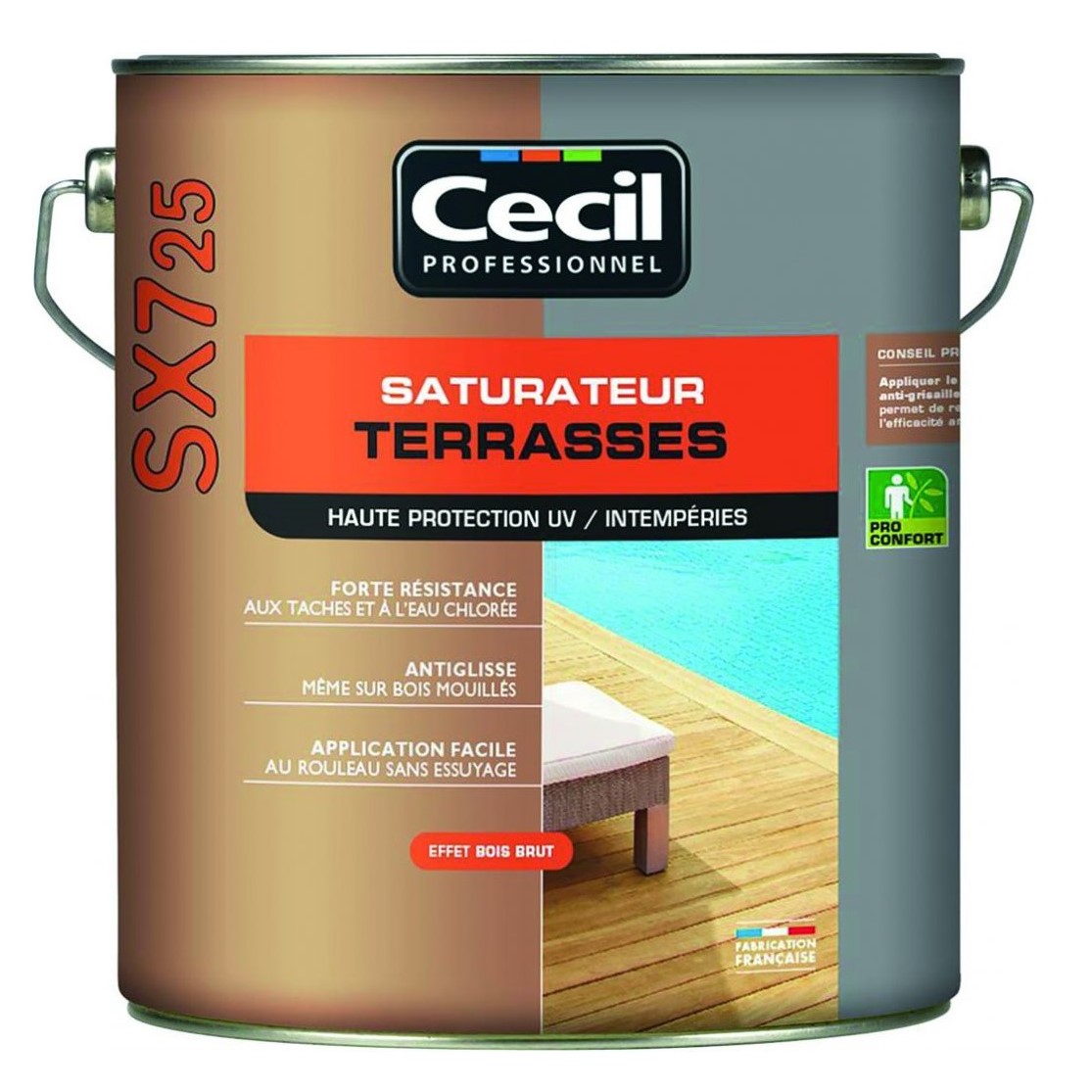 CECIL - Saturateur terrasses bois SX725 - teck - 5L