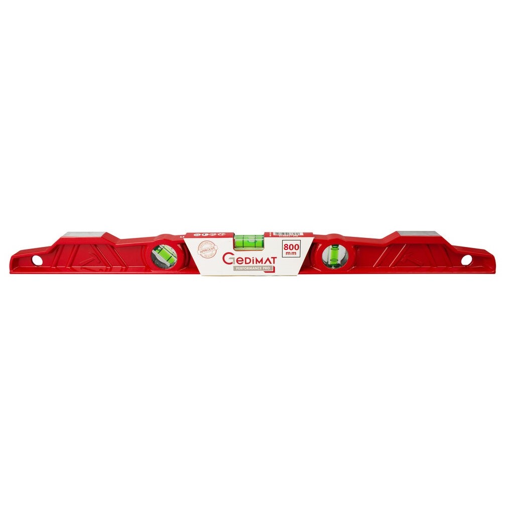 GEDIMAT Performance Pro - Niveau trapèze à bulle acier Long. 80cm