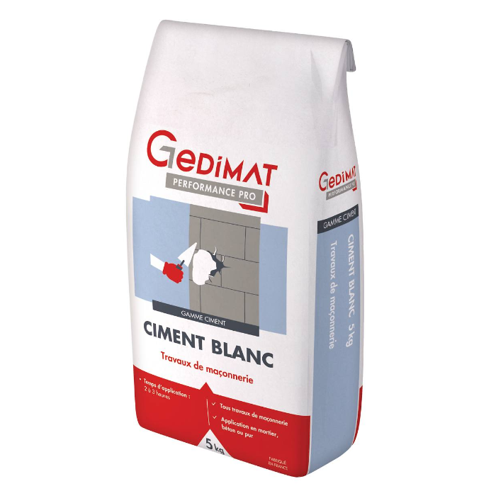 GEDIMAT Performance Pro - Ciment blanc - sac de 5kg