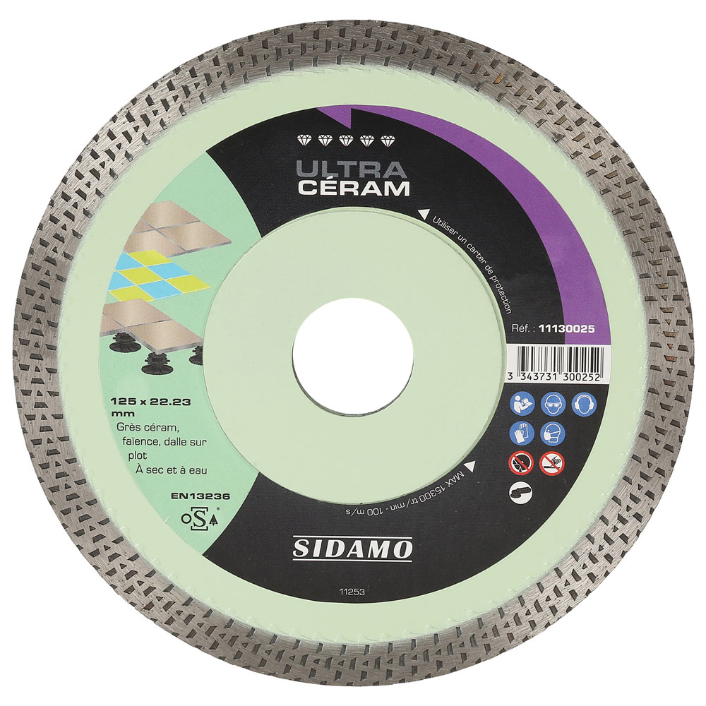 SIDAMO - Disque diamant Ultra Céram ø125mm