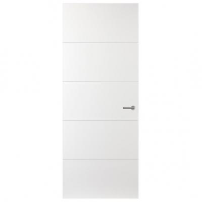 XIDOOR - Porte Berkoline rainurée à recouvrement - blanc alpin - Ep. 3.9 x l. 95 x H. 204cm