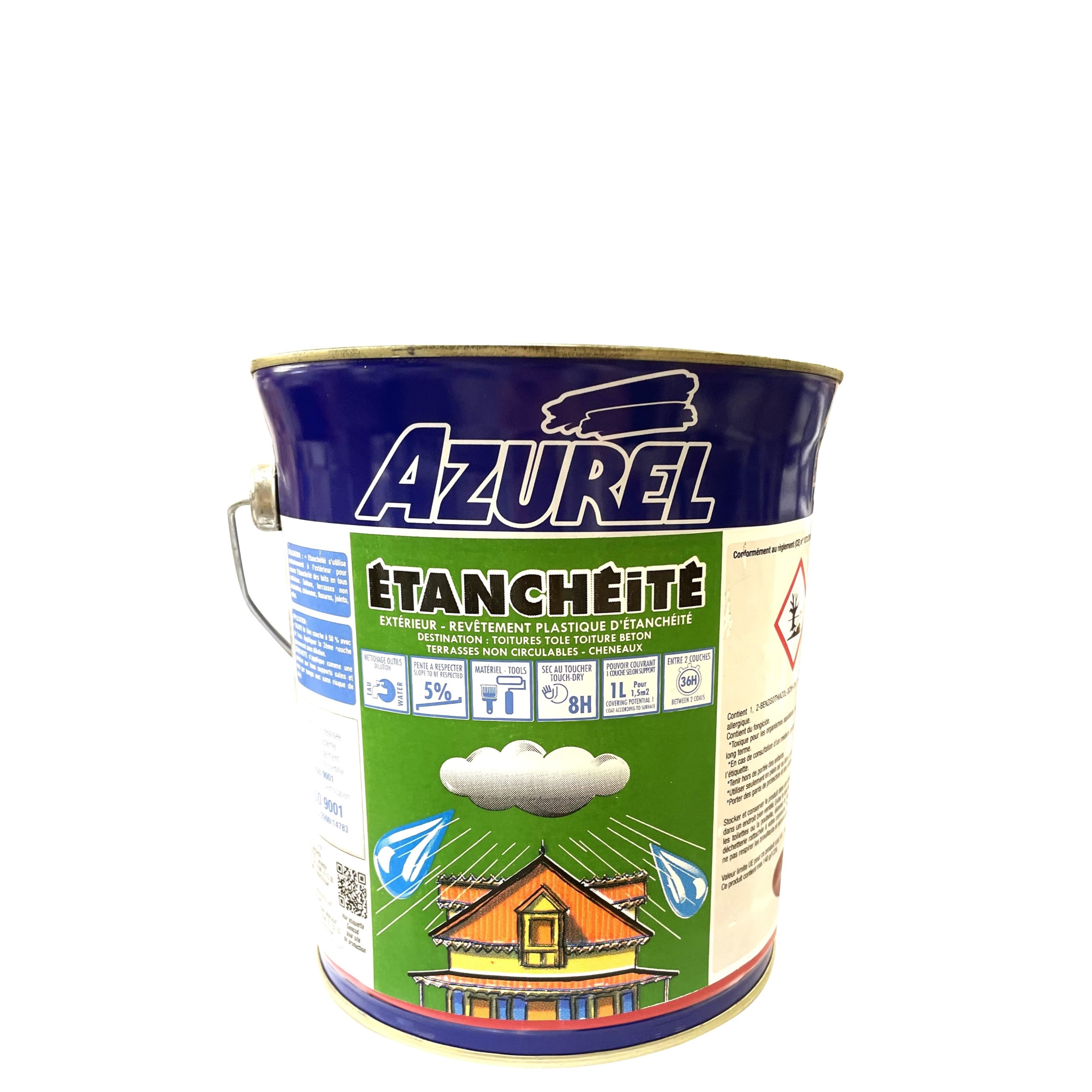 AZUREL - Revêtement étanchéité AQUASTOP - blanc satin - 2.5L