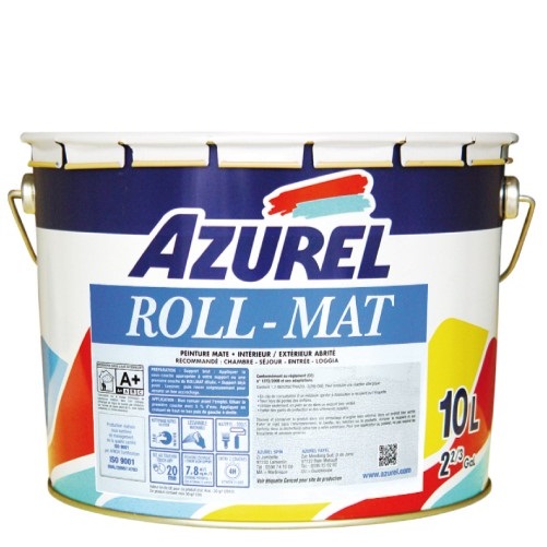 AZUREL - Peinture ROLL-MAT - blanc mat - 10L +20% gratuit