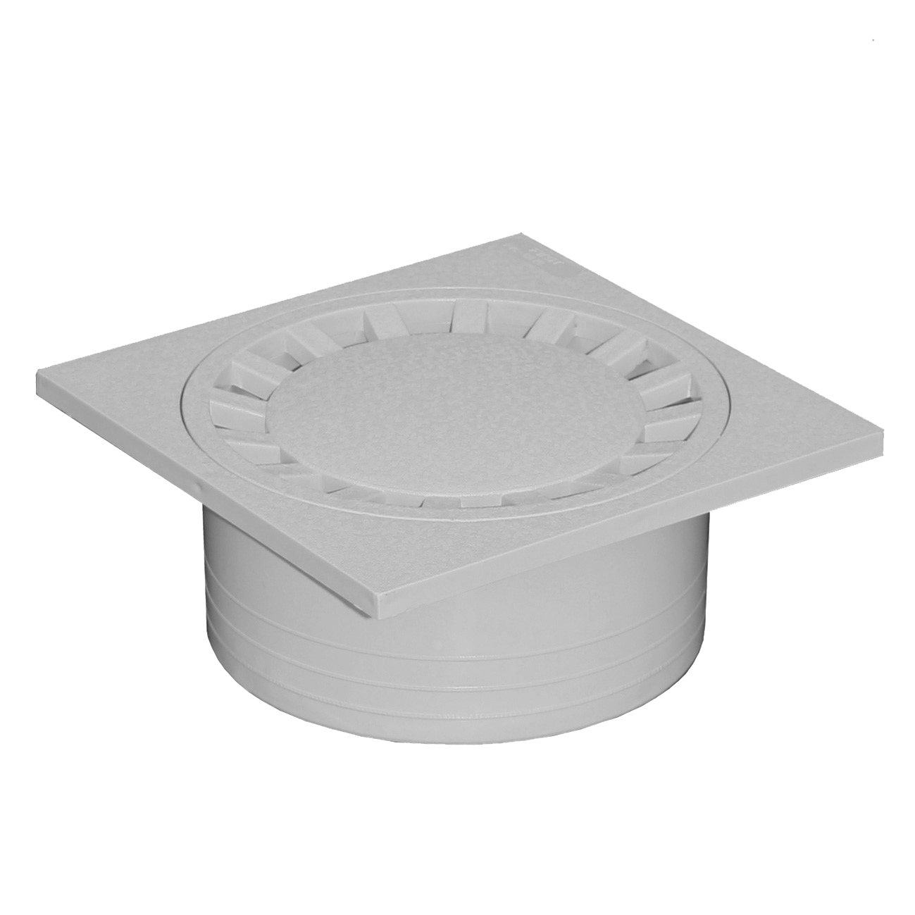 FIRST - Siphon de cour PVC - gris - l. 250 x L. 250 x H. 87mm sortie ø100mm