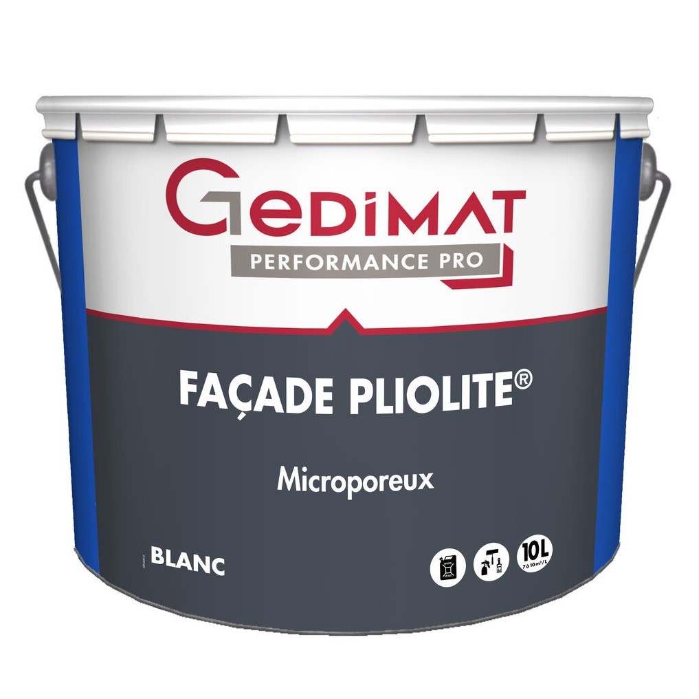 GEDIMAT Performance Pro - Peinture façade premium PLIOLITE® - blanc - 10L