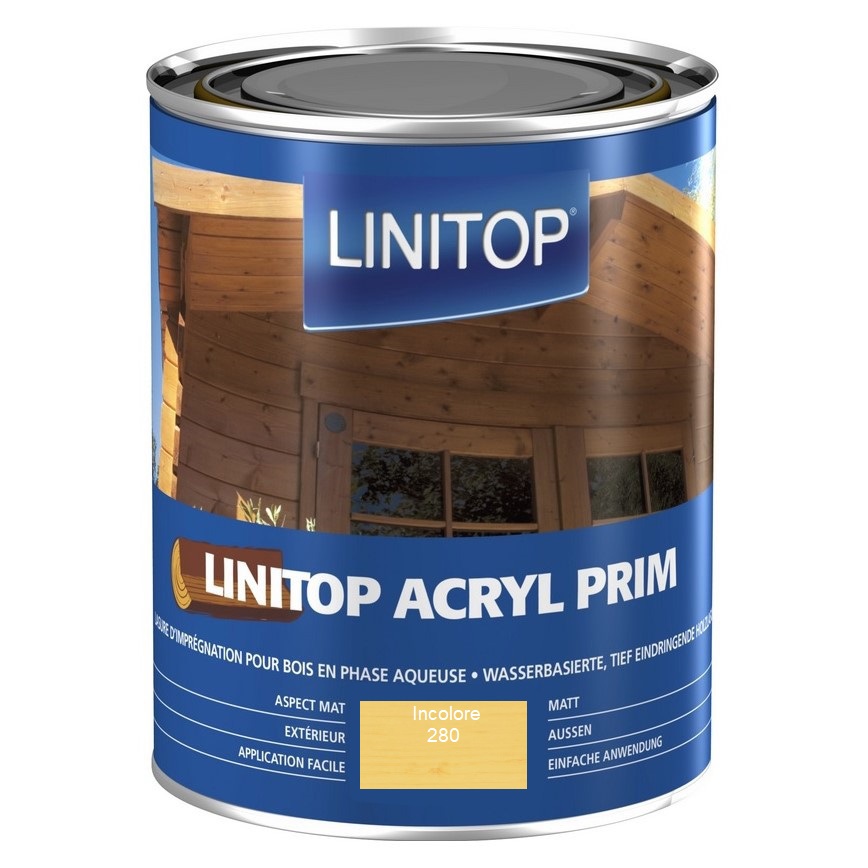 LINITOP® - Lasure Acryl Prim pour bois - incolore - 1L