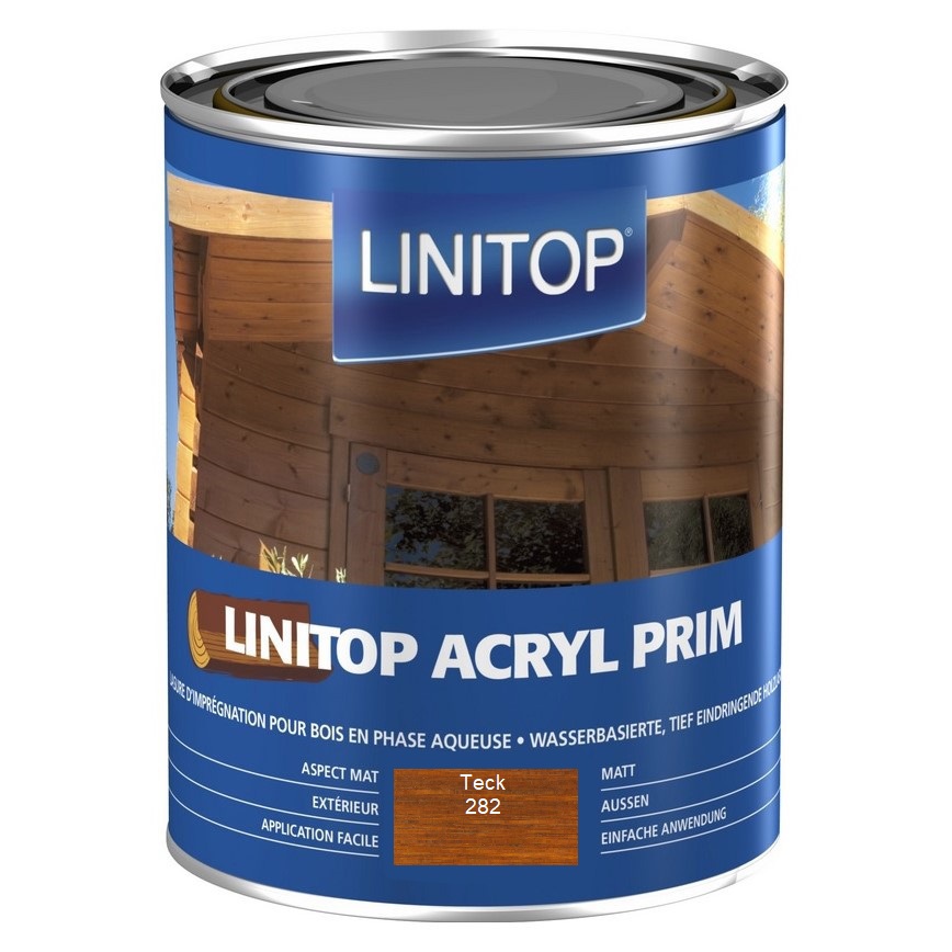 LINITOP® - Lasure Acryl Prim pour bois - teck - 1L