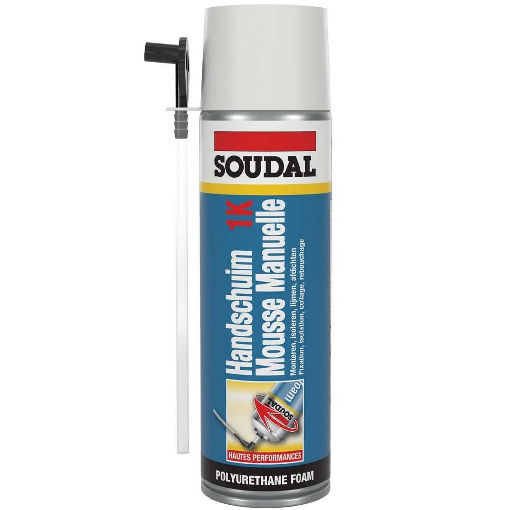 SOUDAL - Mousse manuelle 1K polyurethane - marron clair - 500ml