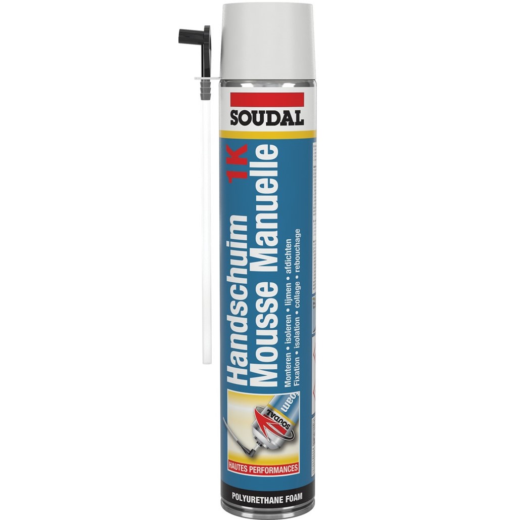 SOUDAL - Mousse manuelle 1K polyurethane - marron clair - 750ml