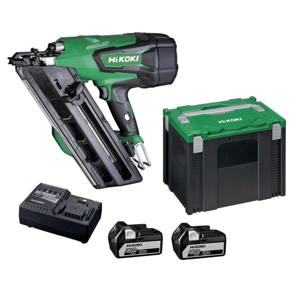 HIKOKI - Cloueur sans fil NR1890DBCLWQZ + 2 batteries 18V 5Ah + 1 chargeur - en coffret