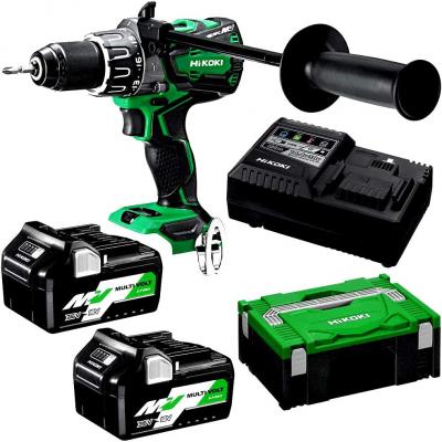 HIKOKI - Perceuse-visseuse à percussion Multivolt sans fil DV36DA + 2 batteries 36-18V 2.5Ah + 1 chargeur - en coffret