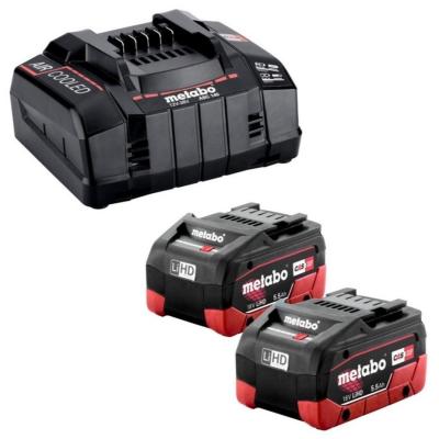 METABO - Set de 2 batteries LiHD 18V 5.5Ah + chargeur