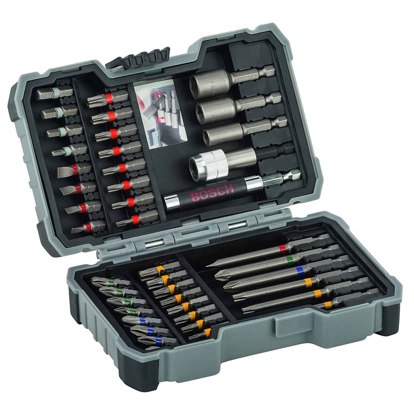 BOSCH - Coffret de 43 embouts de vissage Extra Hard + douilles de vissage + accessoires