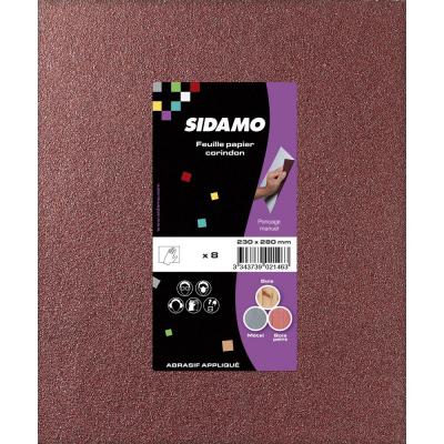 SIDAMO - Feuilles papier corindon l. 230 x L. 280mm grain 40 - vendu par 8