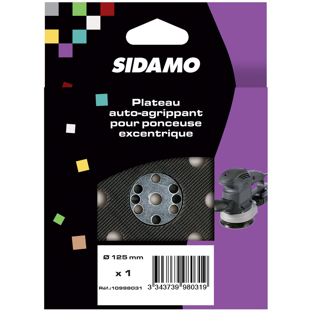 SIDAMO - Plateau support auto-agrippant pour ponceuse ø125mm