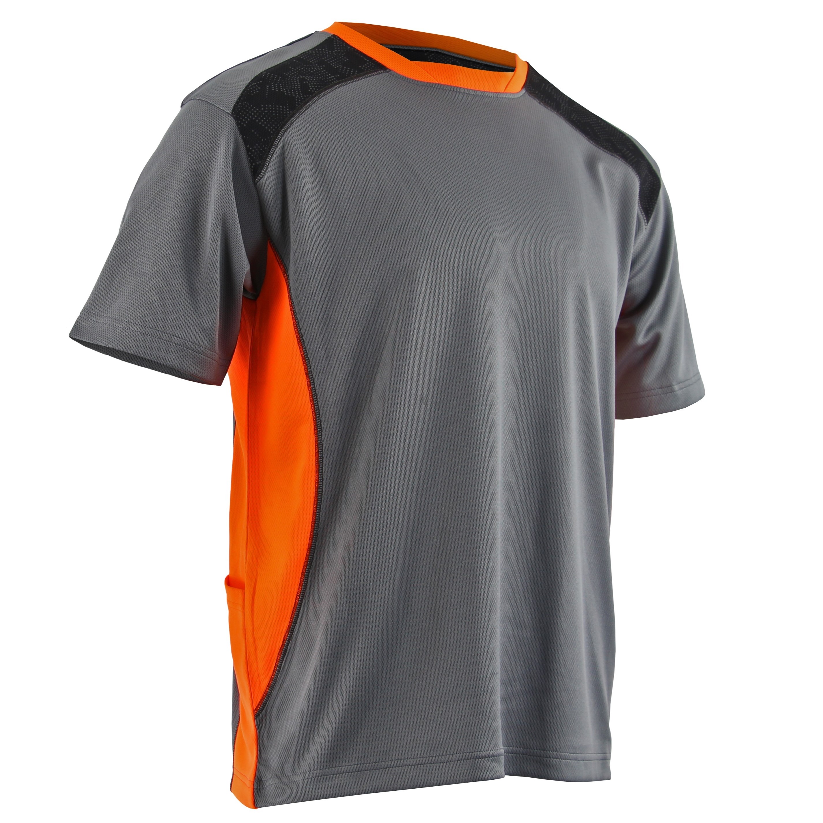 LMA - T-shirt anti UV PISTE manches courtes - gris et orange - taille M