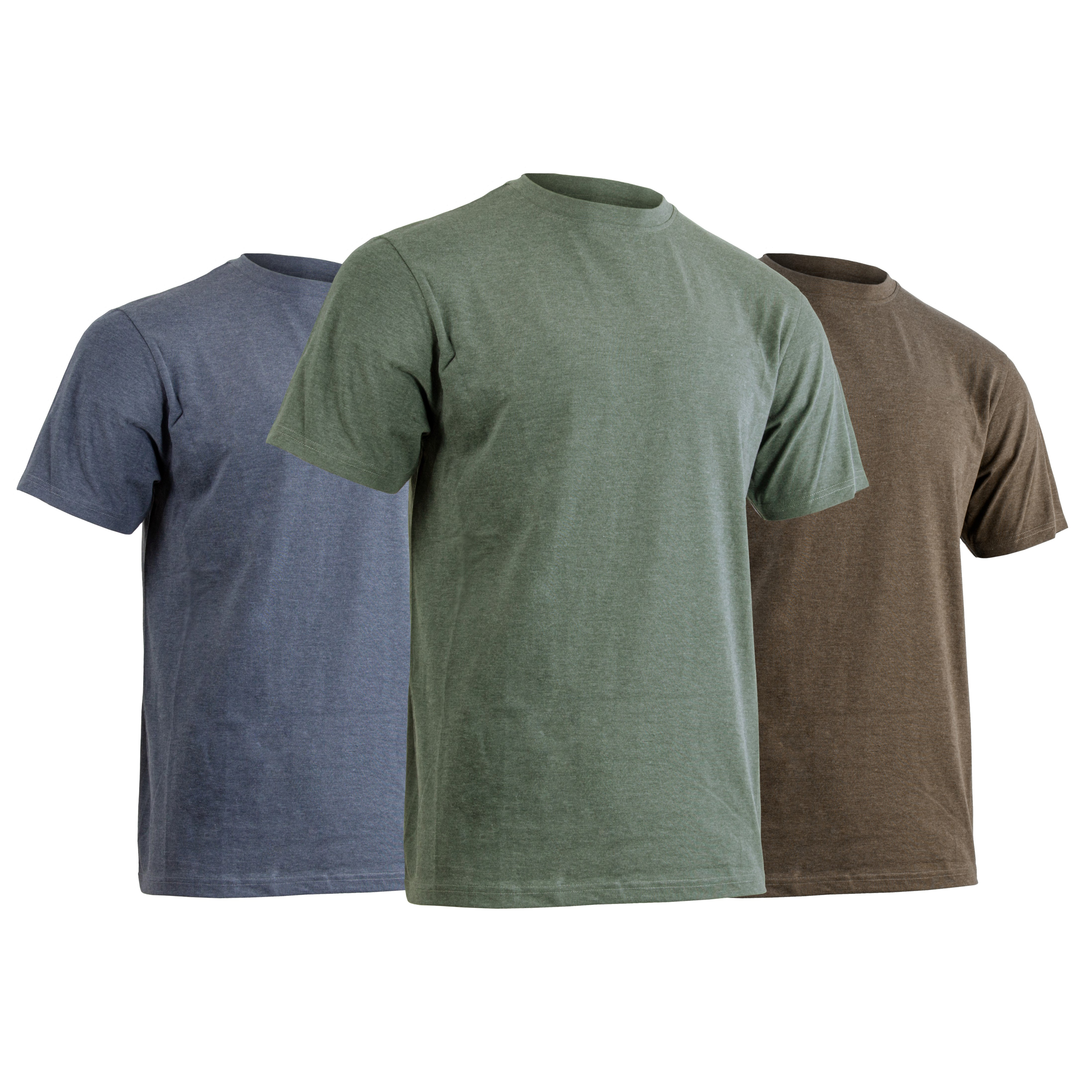 LMA - T-shirts LINCOLN manches courtes - vert, marron et kaki - taille M - vendu par 3